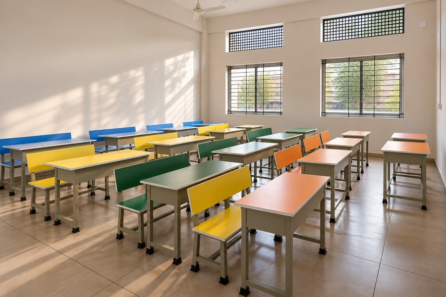 Classroom seating daylight - Nelco Industries, Thodupuzha