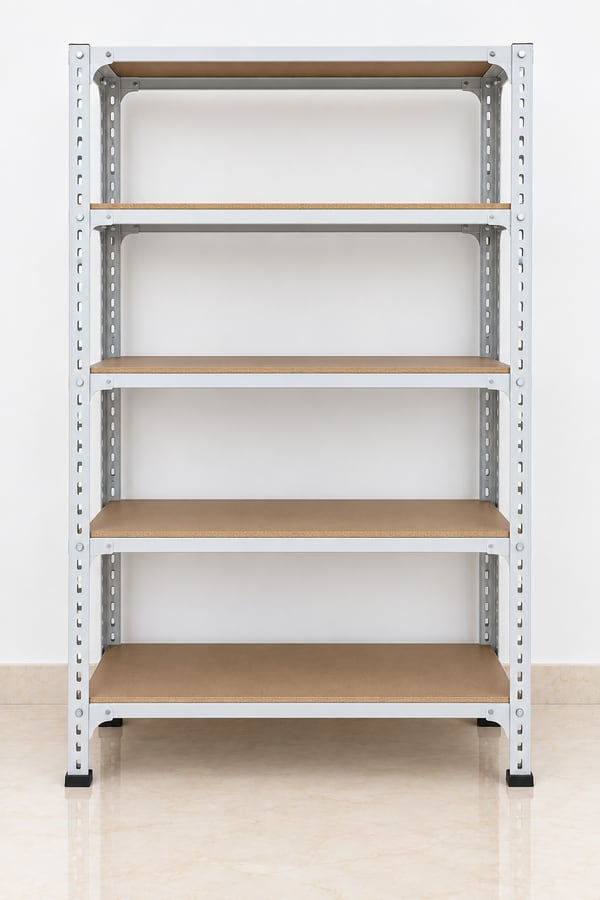 Rack with wooden shelves - Nelco Industries, Thodupuzha